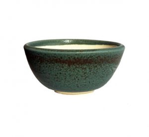 Modrozelená miska na čaj – Autorský šálek z keramiky