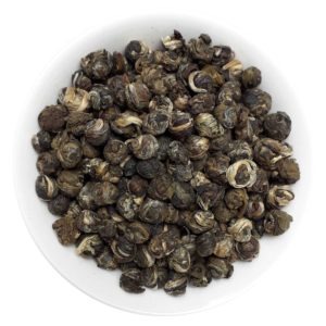 Jasmínové dračí perličky (oči) – Tai Mu Long Moli Hua – ovoněný čaj