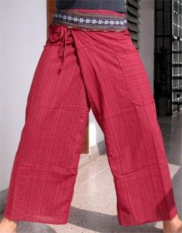 Zavazovací kalhoty červené s pasem