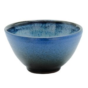 Modrá miska na čaj – Kalíšek se stékanou glazurou 80ml