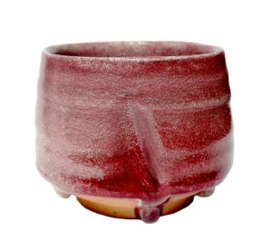 Originální chawan s glazurou býčí krev – miska na čaj