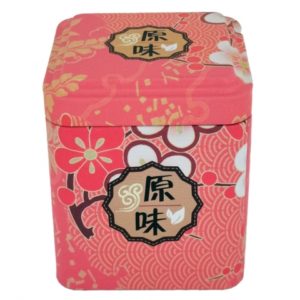 Plechová dóza růžové květy – Krabička na čaj
