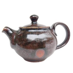 Tmavá čajová konvička – Černá glazura s fialovými odlesky 200ml