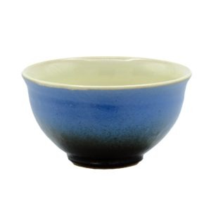 Miska na čaj z keramiky – Modro-černý šálek se světlou vnitřní glazurou 150 ml