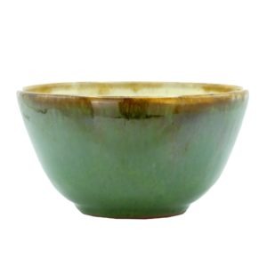 Velká zelená keramická miska s lesklou glazurou