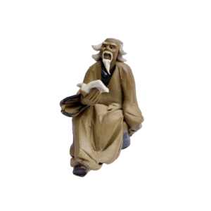 Figurka čínského mudrce s knihou – Soška pro čajový obřad
