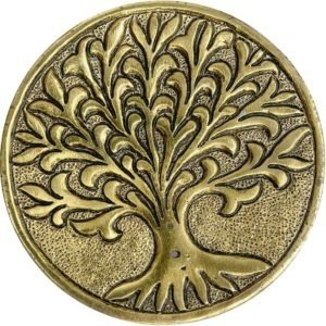 Zlatý kovový stojánek na vonné tyčinky – Strom života