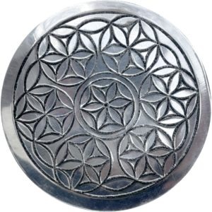 Stříbrný kovový stojánek na vonné tyčinky – Mandala