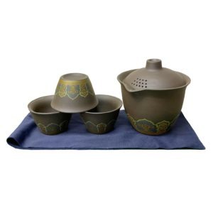 Gaiwan s miskami v cestovním obalu – Moderní čajový set hnědý orientální